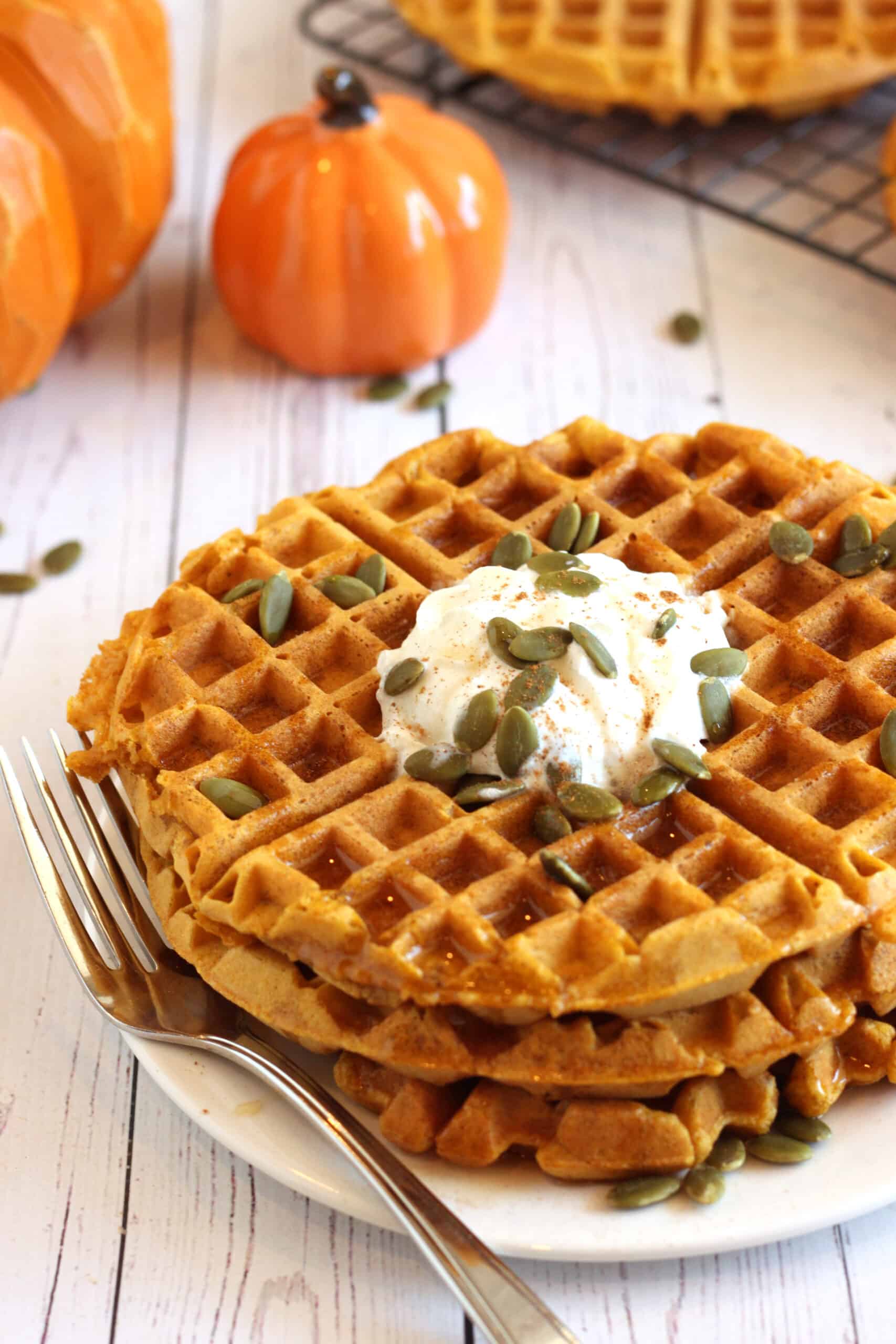 Pumpkin Waffle Recipe with Pumpkin Spice by Jesse Lane Wellness